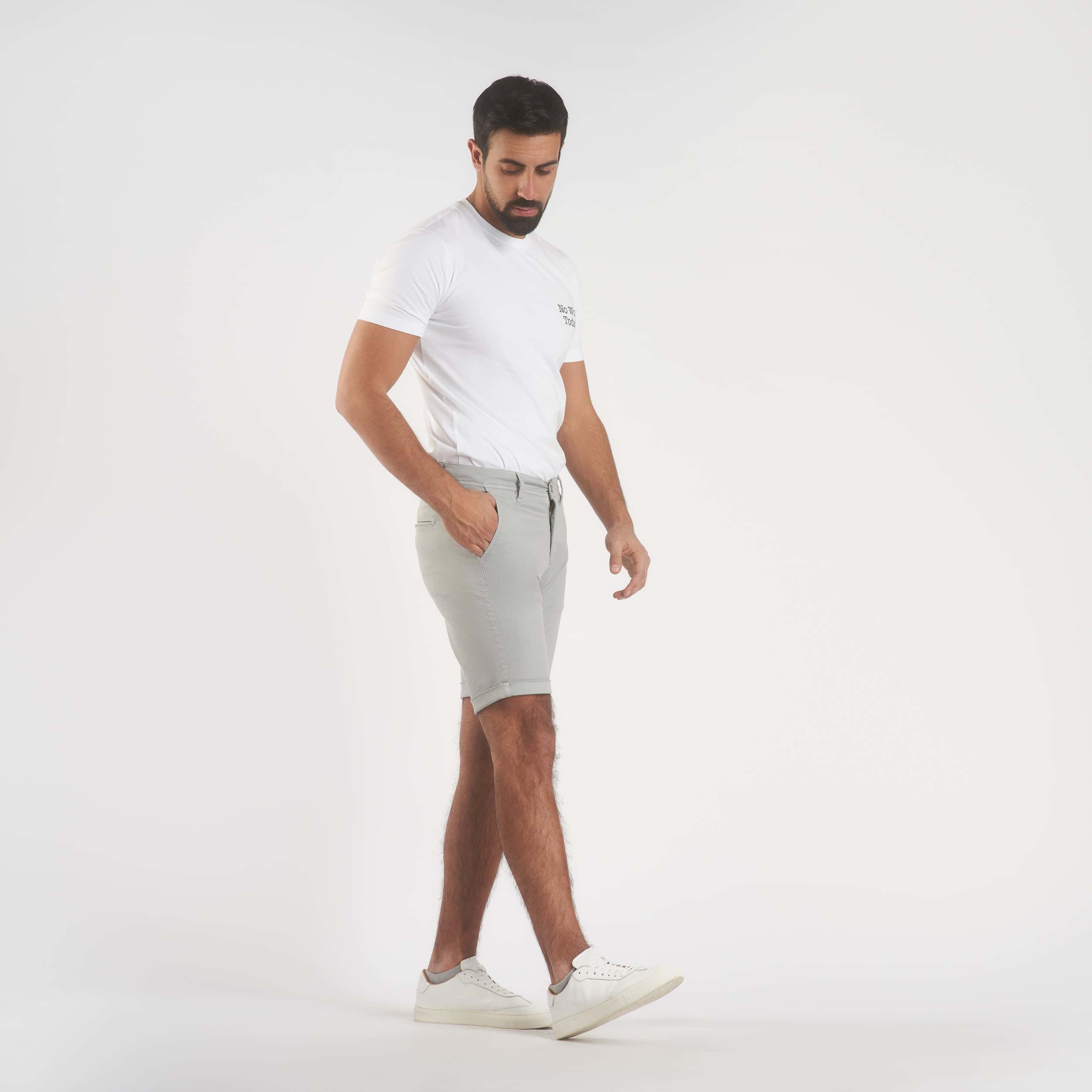 Grey Gabardine Shorts(39) - Naga Homme