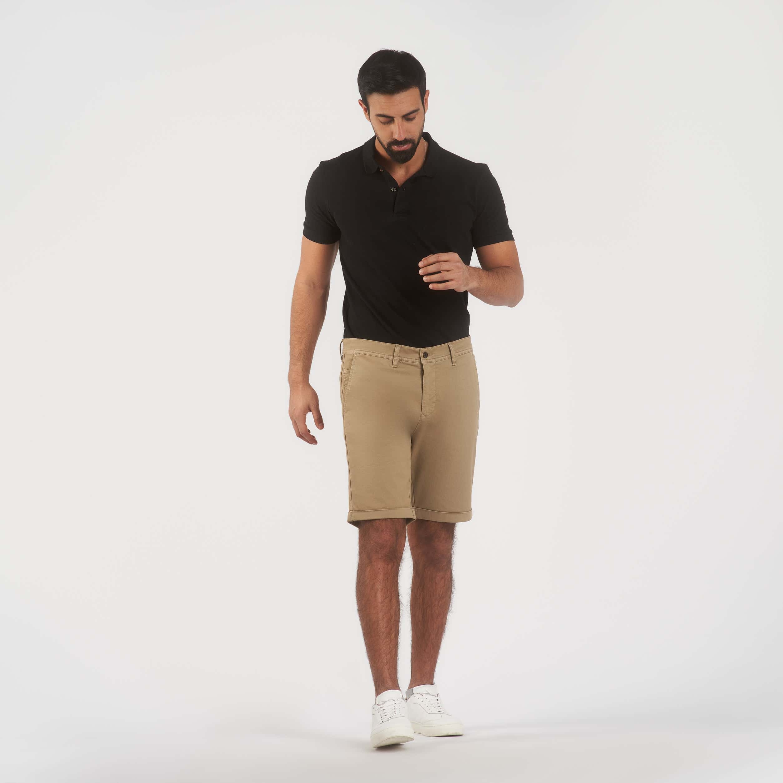 Beige Gabardine Shorts(39) - nagahomme Main image