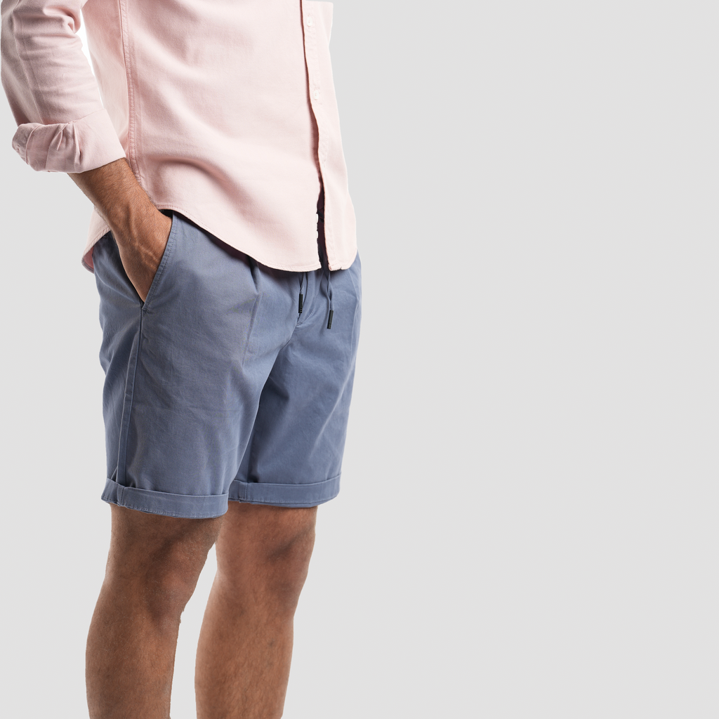 Indigo Gabardine Shorts(53) - Naga Homme