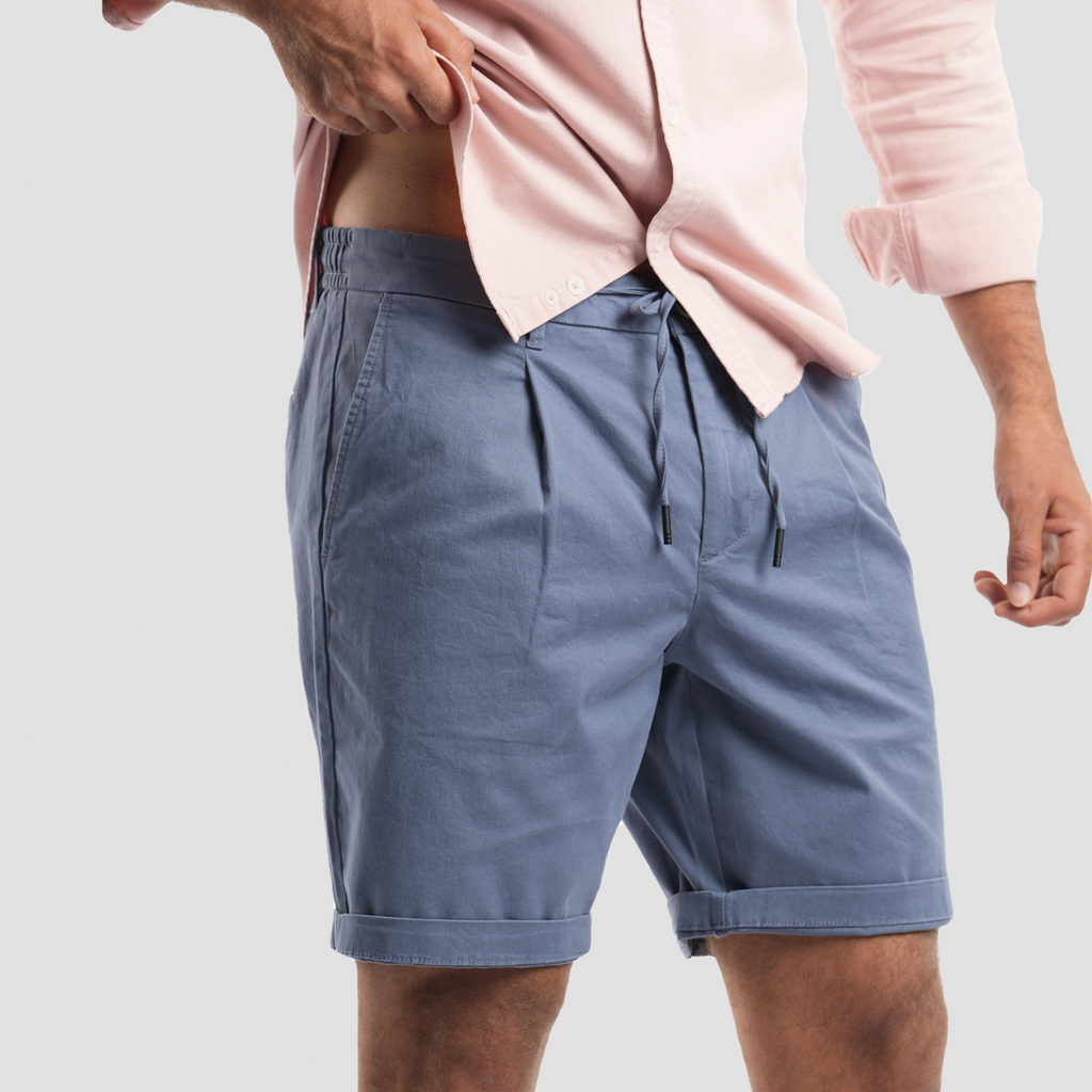 Indigo Gabardine Shorts(53) - Naga Homme
