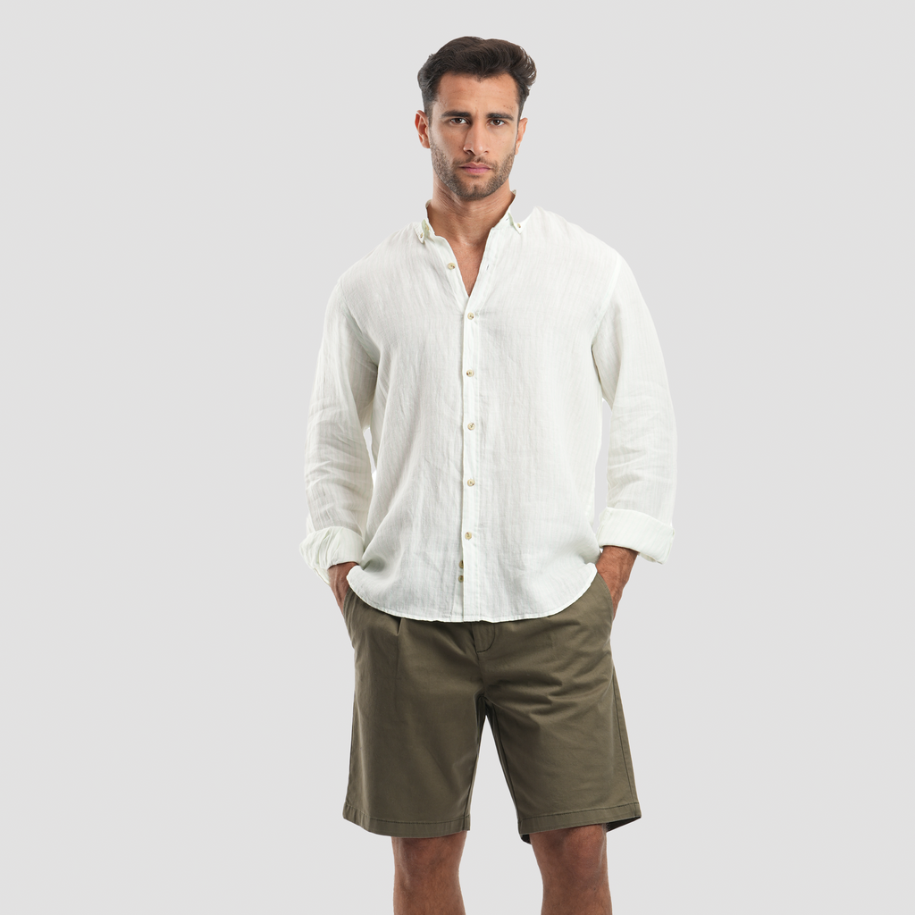 Beige Gabardine Shorts(53) - Naga Homme