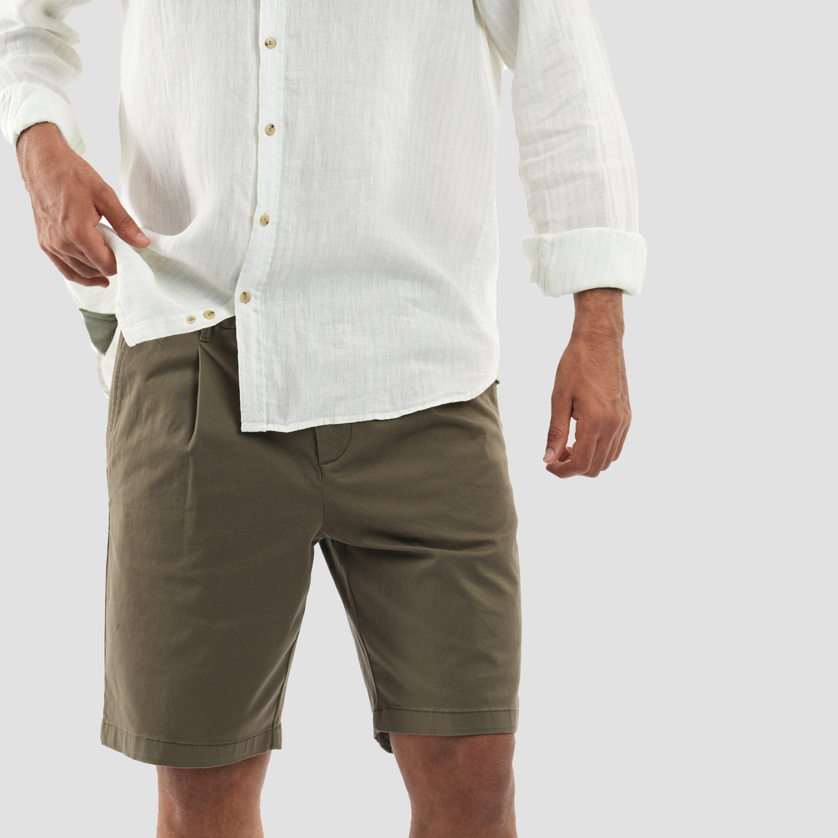 Beige Gabardine Shorts(53) - Naga Homme
