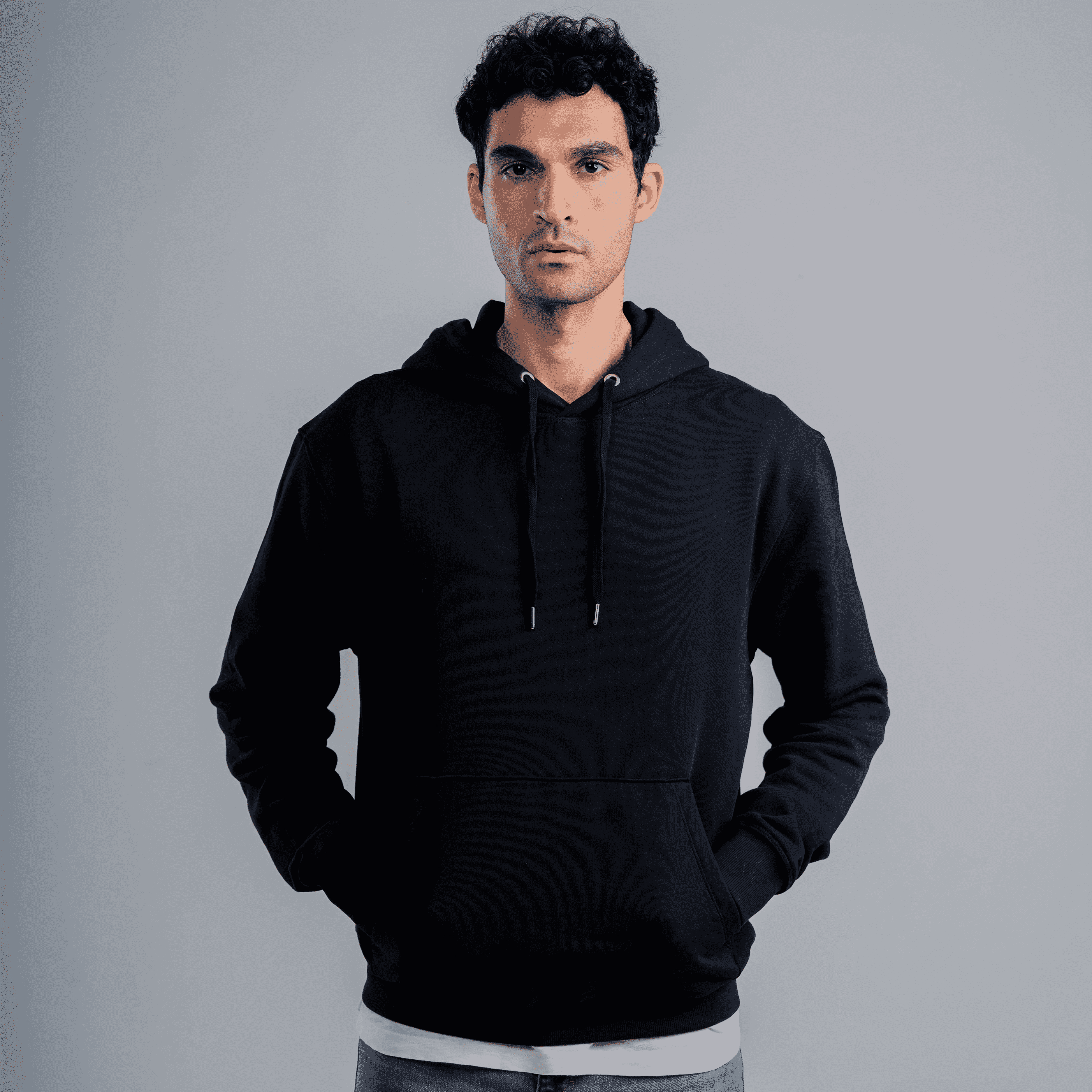 Black Men’s Hoodie - MSW-63W Secondary image