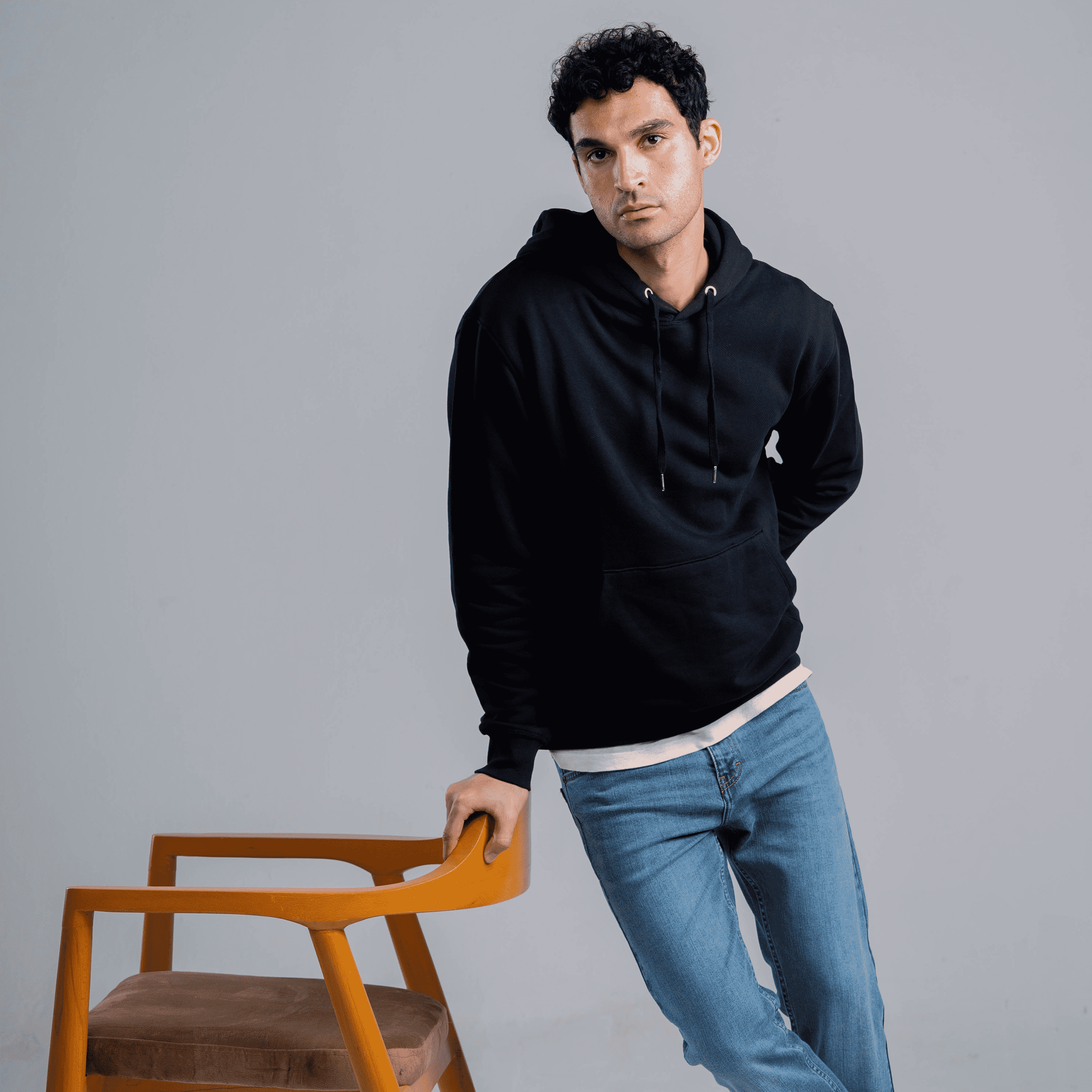 Black Men’s Hoodie - MSW-63W - nagahomme Main image