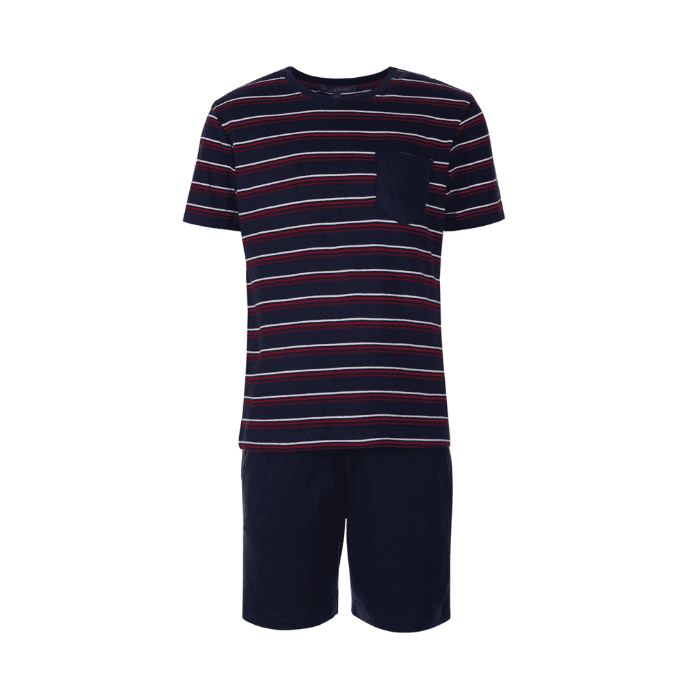 Boys Stripped with Pocket  Top & Solid Short Pajamas(20) - nagahomme Main image