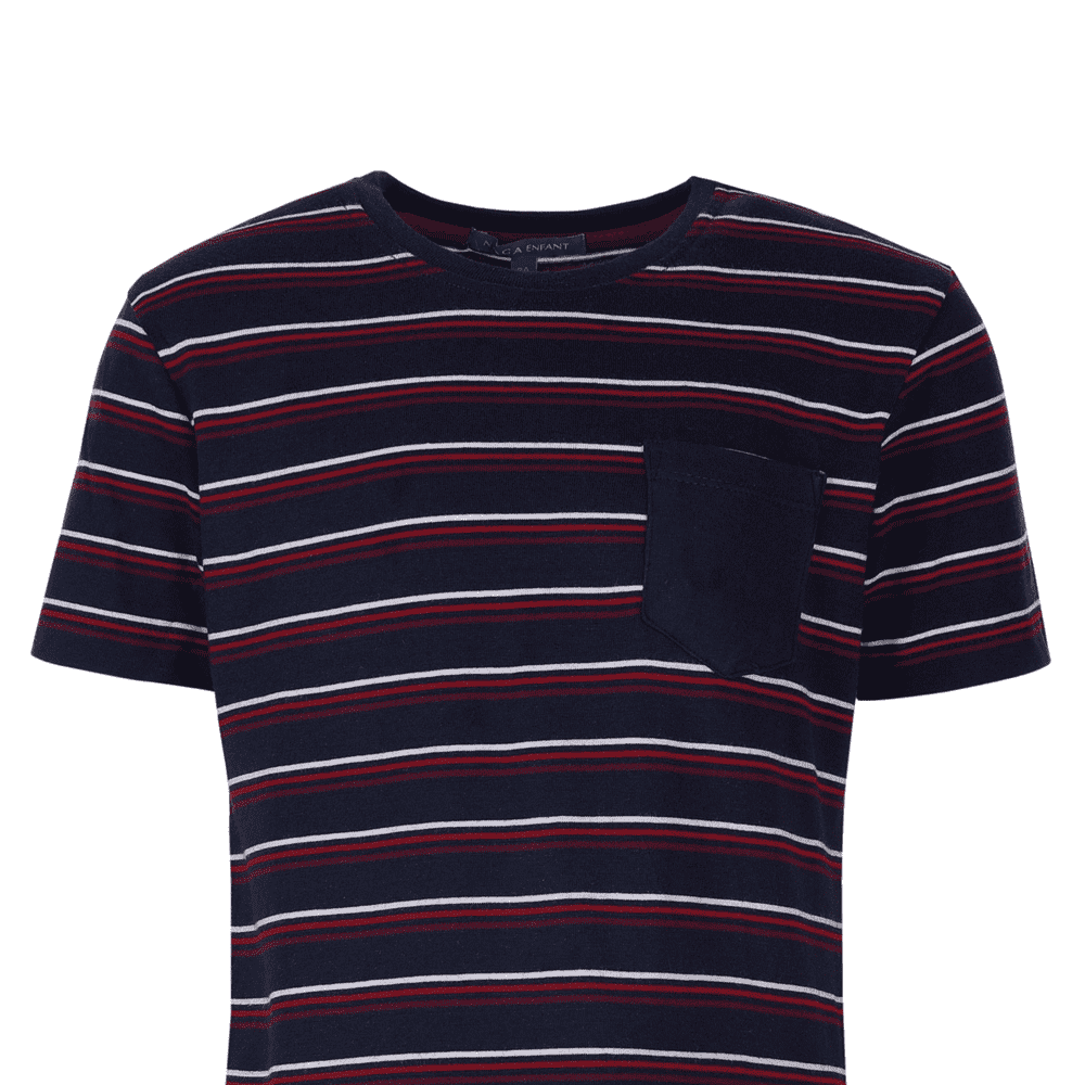 Boys Stripped with Pocket  Top & Solid Short Pajamas(20) - nagahomme
