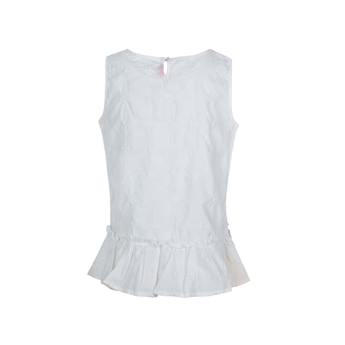 Girls Sleeveless Embroidered Ruffle Top(23) Secondary image