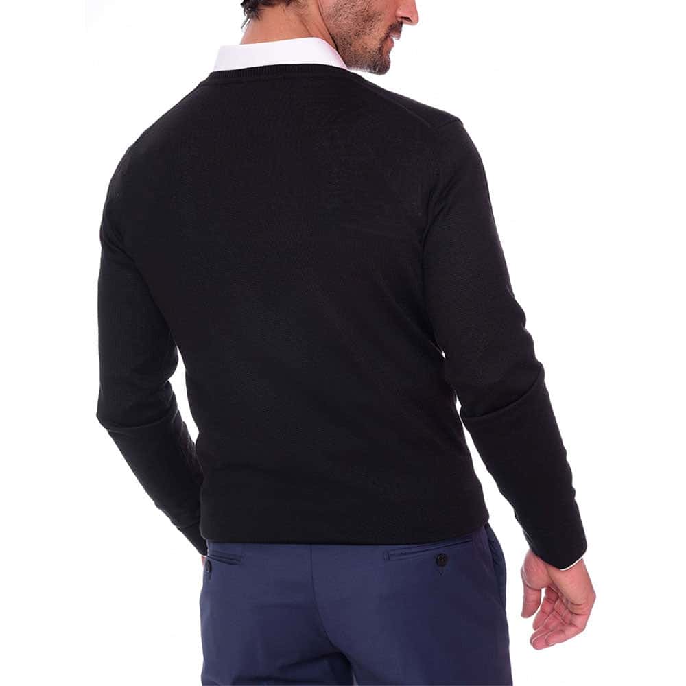 Black V-Neck Pullover(05) Secondary image