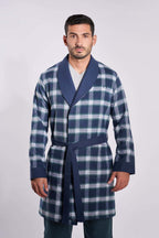 Navy Checks Robe(17) - nagahomme