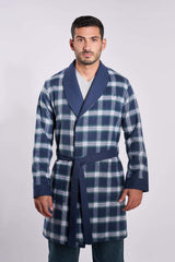 Navy Checks Robe(17) - nagahomme