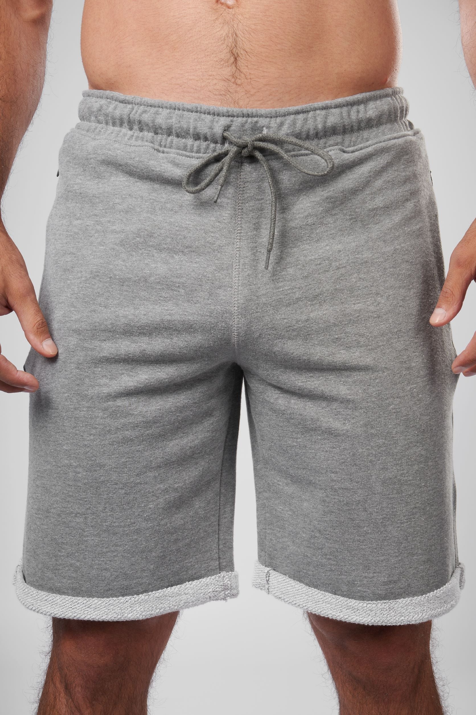 Plain Shorts With Two Side Pockets With Elastic Drawstring(02)