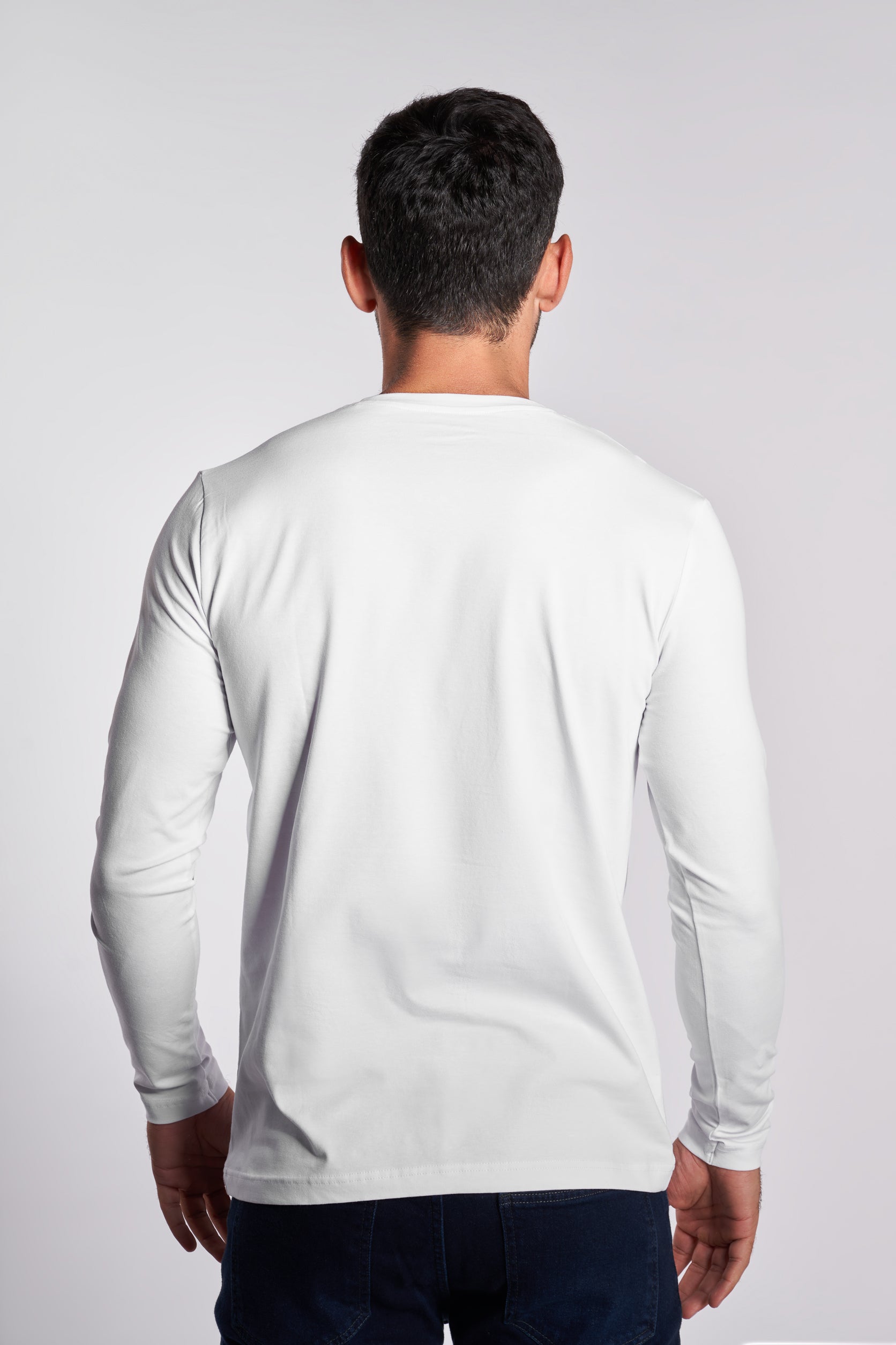 White Long Sleeves Basic T-shirt(48)