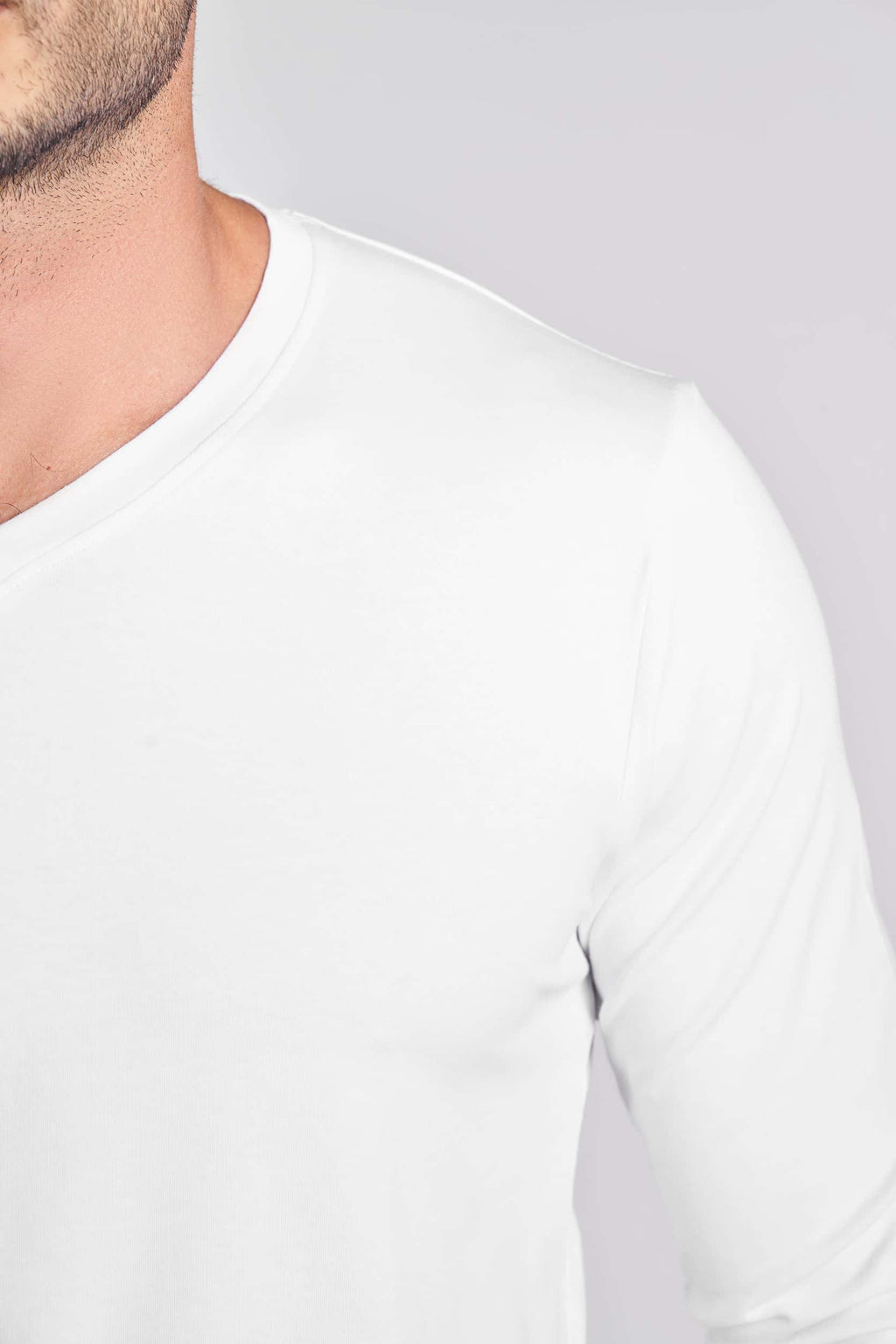 White Long Sleeves Basic T-shirt(48) - nagahomme