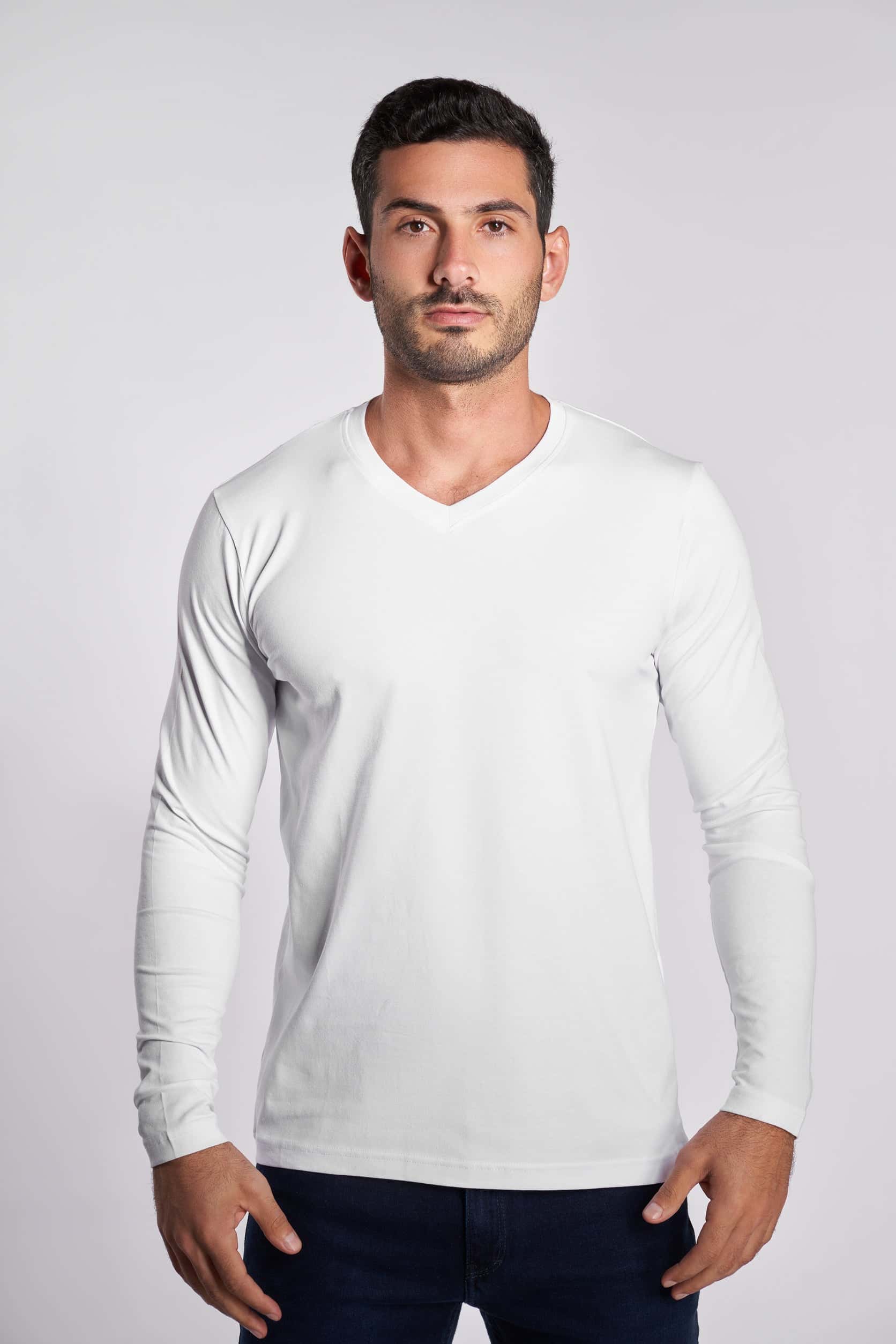 White Long Sleeves Basic T-shirt(48) - nagahomme