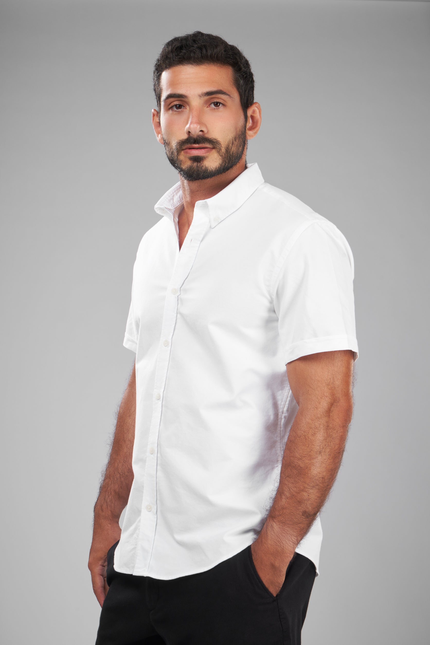 Plain White Cotton shirt(586)