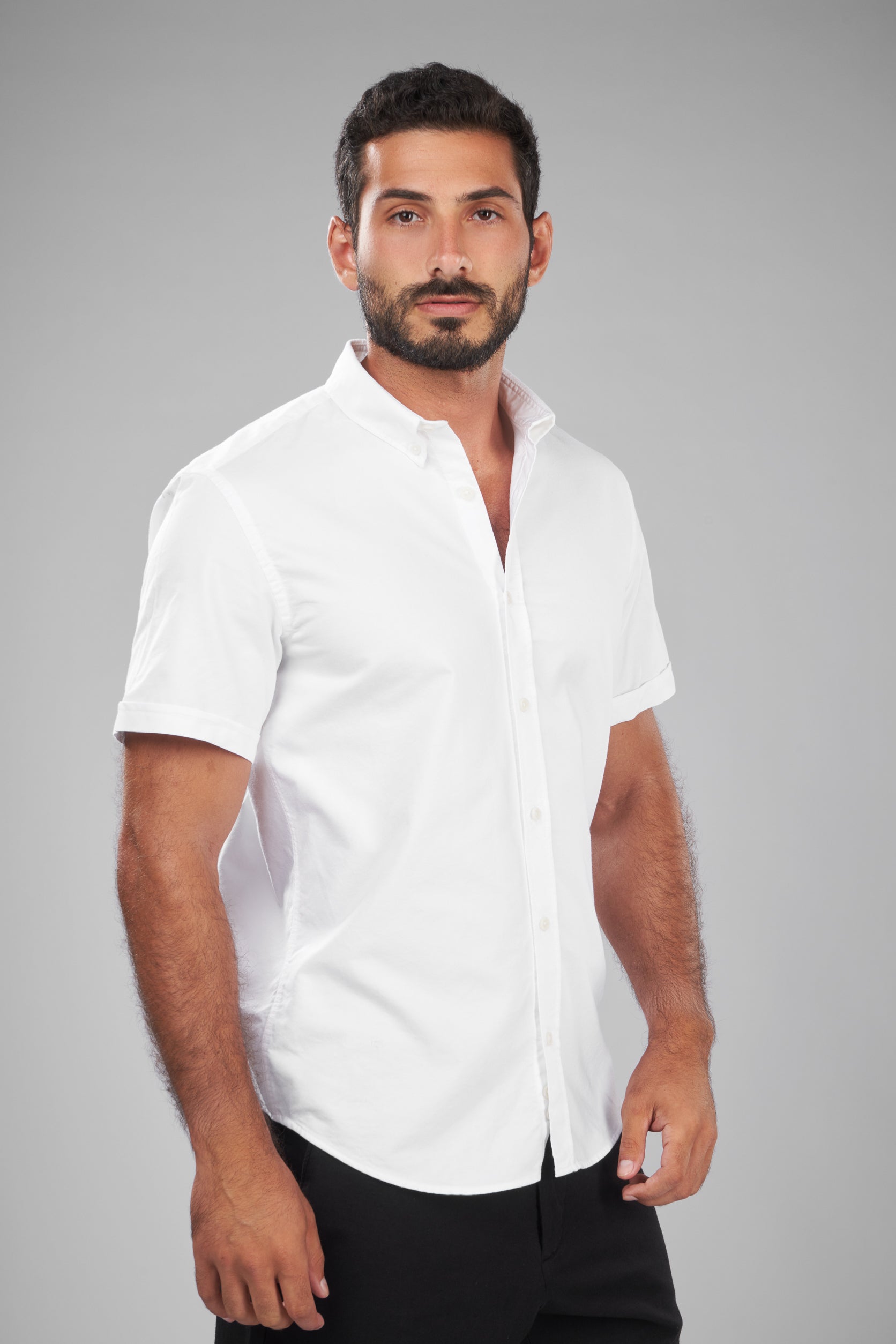 Plain White Cotton shirt(586)