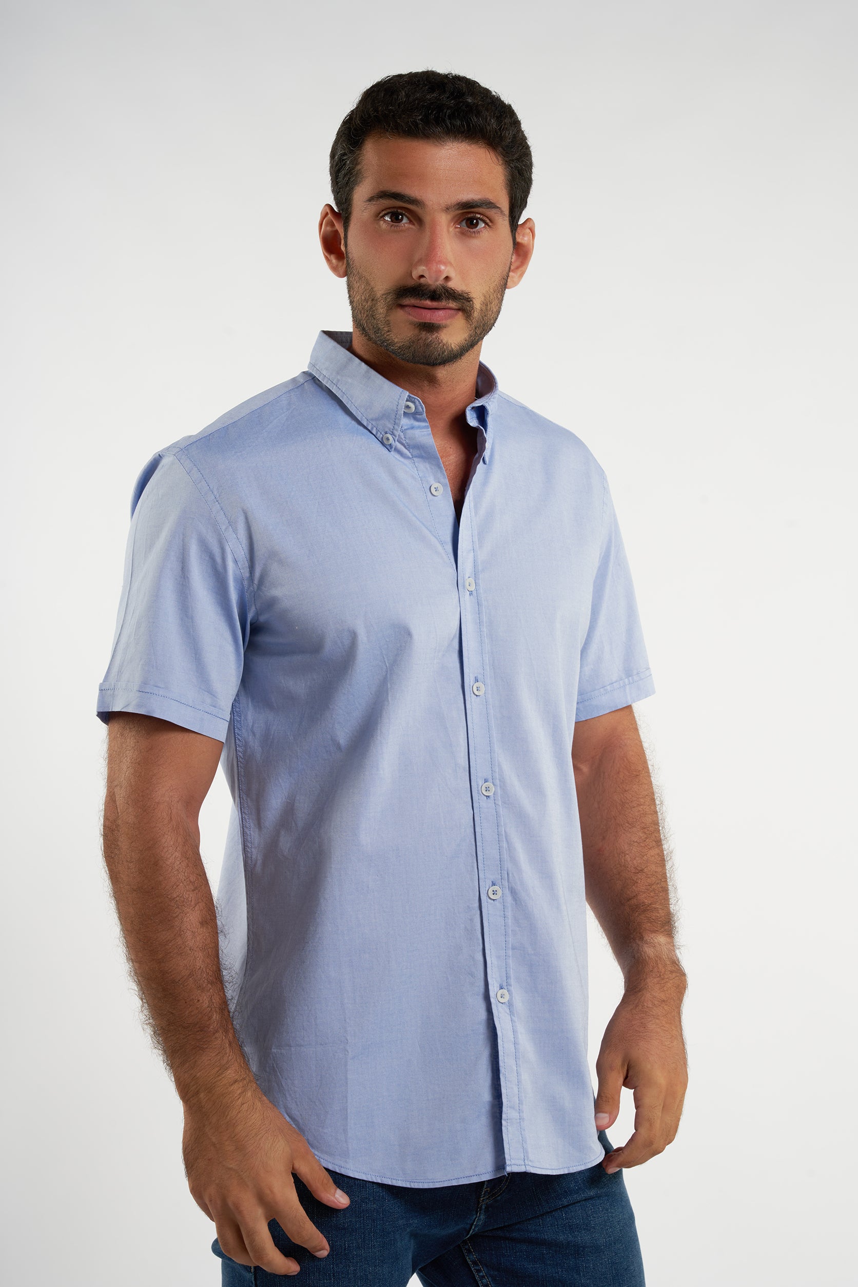 Plain Light Blue Cotton shirt(619-620)