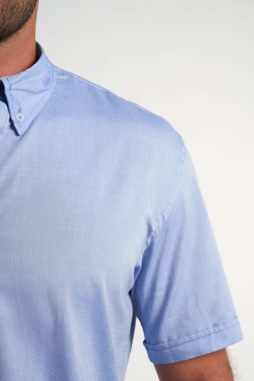 Plain Light Blue Cotton shirt(619-620) - nagahomme