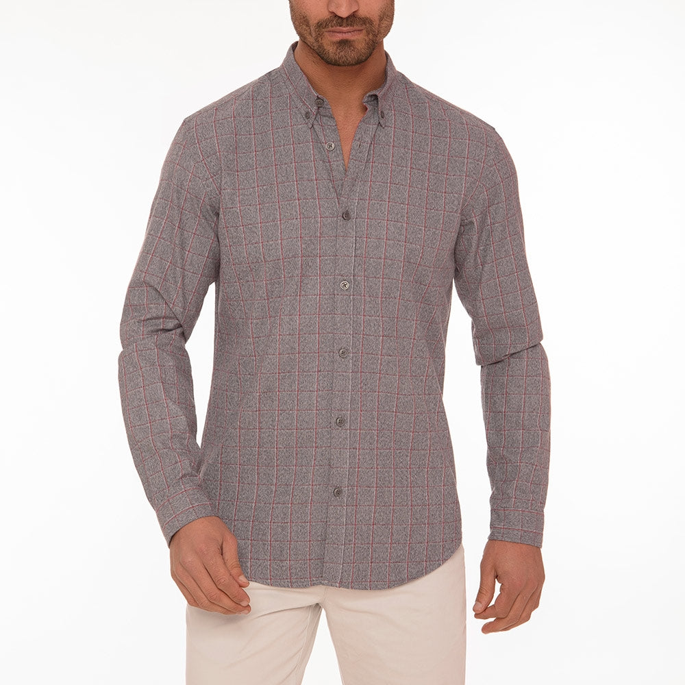Charcoal Checks Long Sleeve Cotton Shirt(157)