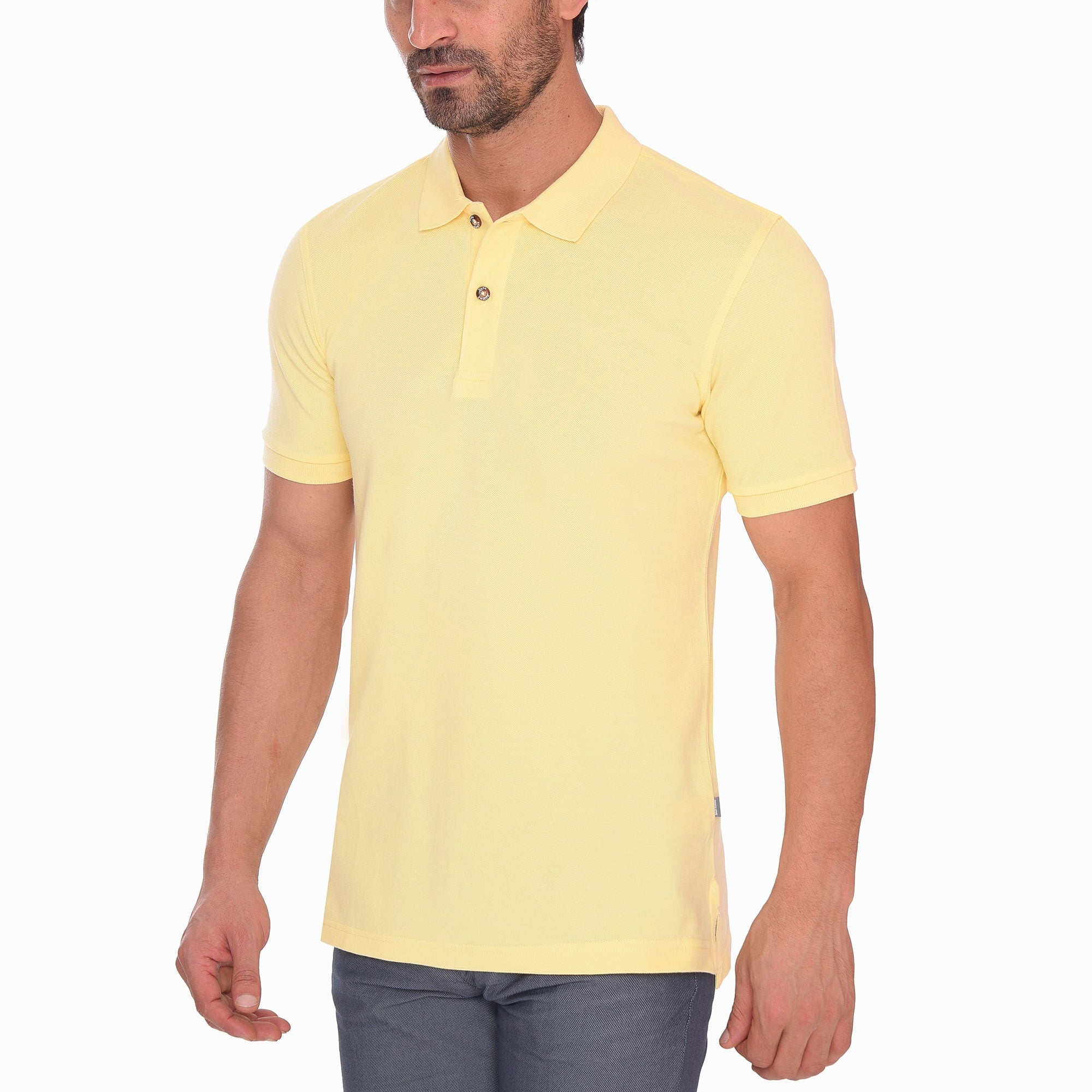 Yellow Plain Short Sleeves Polo(01)