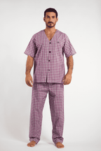 Dark Mauve Classic Pajamas 2 Pieces-(66) - nagahomme