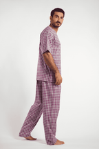 Dark Mauve Classic Pajamas 2 Pieces-(66) - nagahomme
