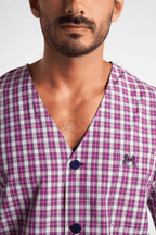 Dark Mauve Classic Pajamas 2 Pieces-(66) - nagahomme