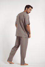 Brown Classic Pajamas 2 Pieces-(66) - nagahomme