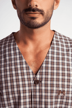 Brown Classic Pajamas 2 Pieces-(66) - nagahomme