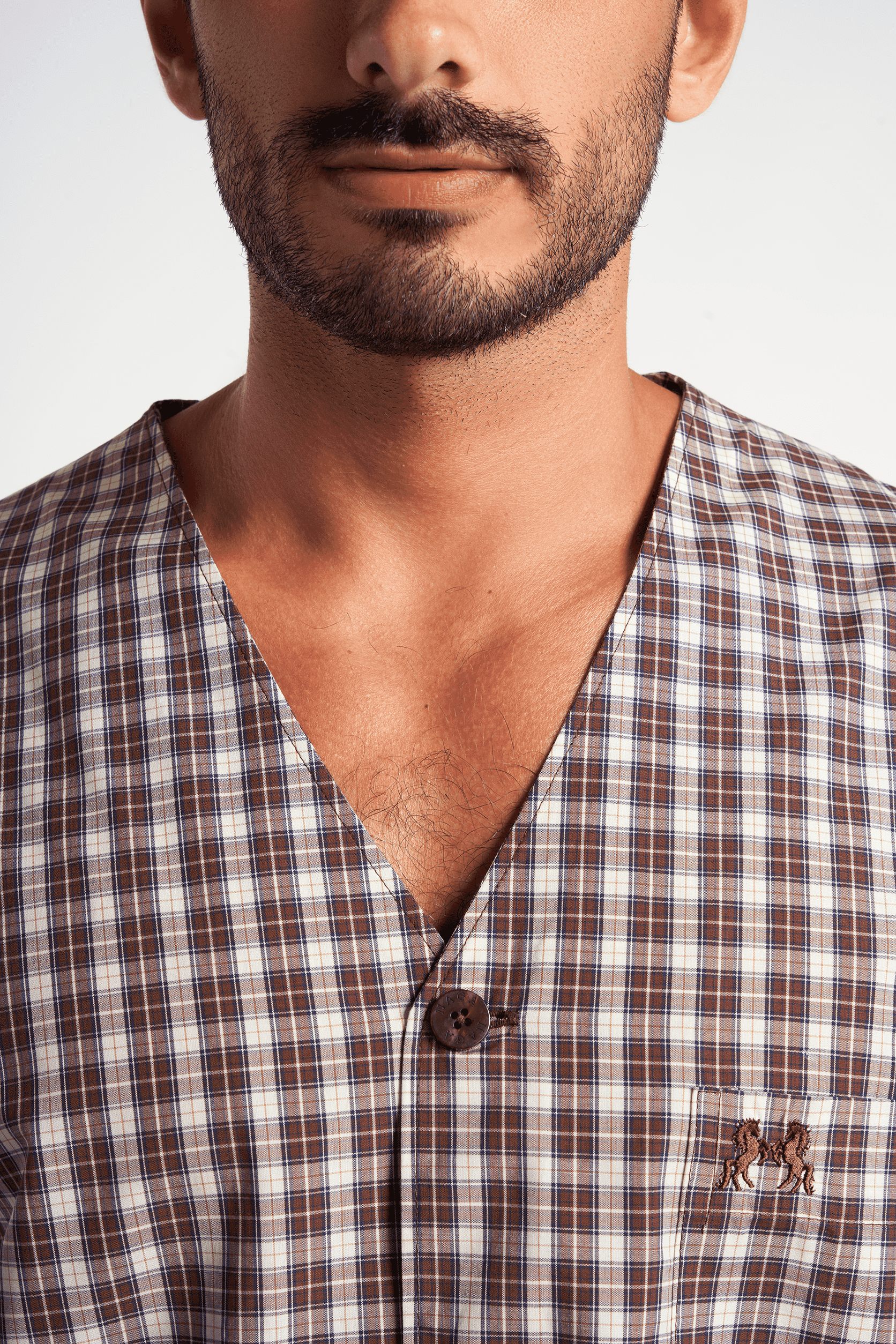 Brown Classic Pajamas 2 Pieces-(66) - nagahomme