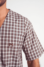 Brown Classic Pajamas 2 Pieces-(66) - nagahomme