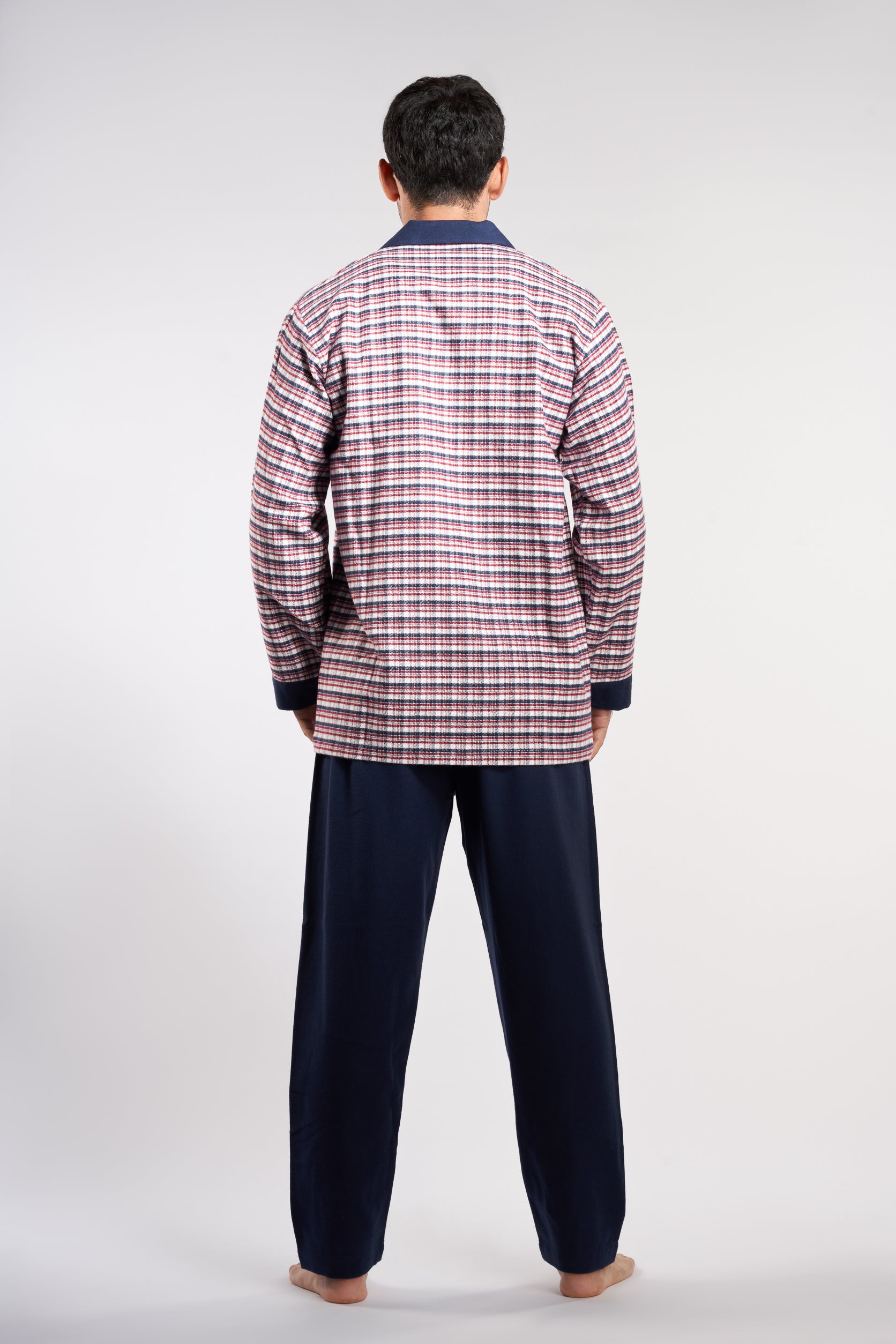 Red -Navy Blue 2 pieces pajamas(mpjlc-14)
