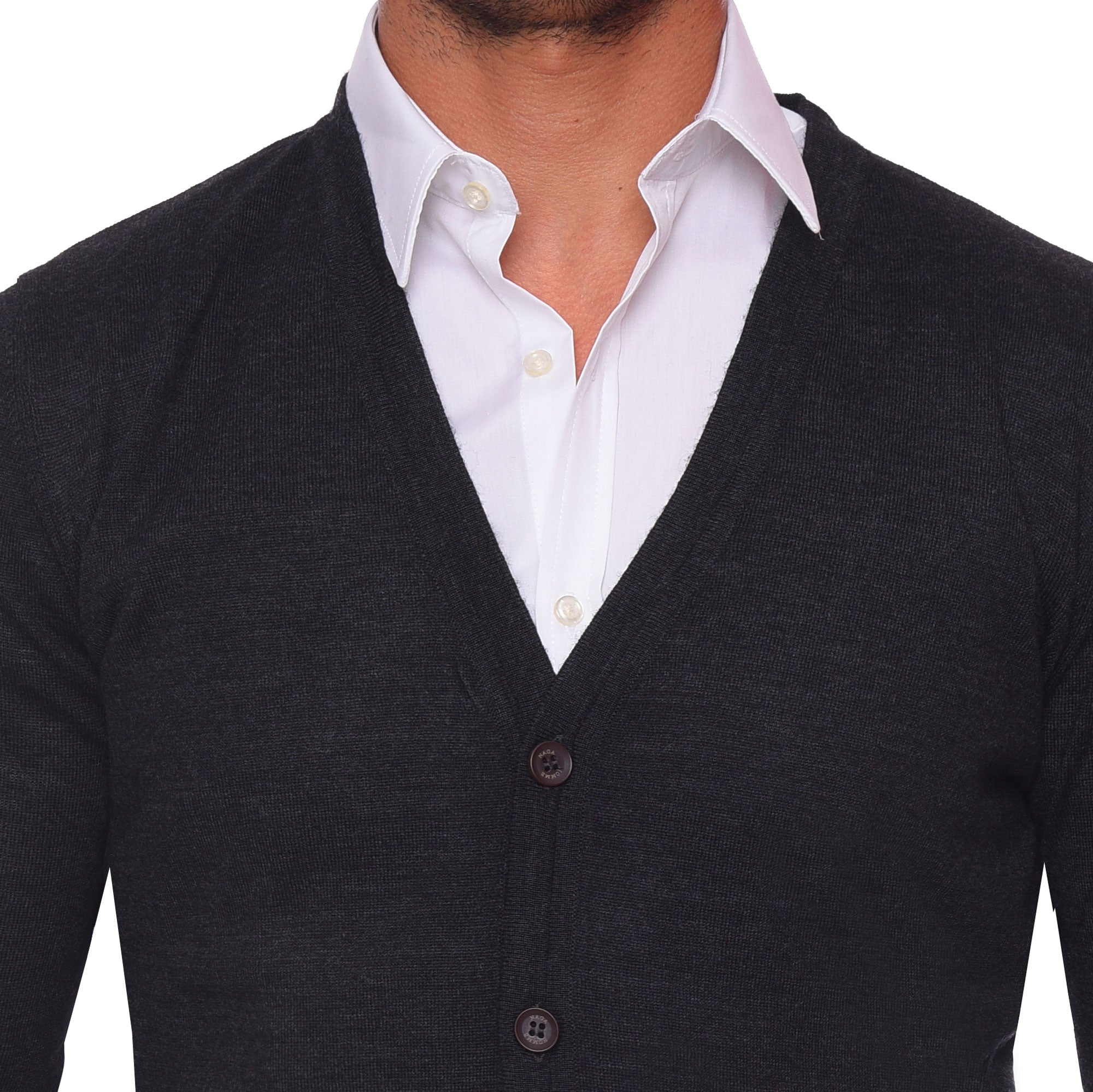 Black Acrylic V-Neck Pullover