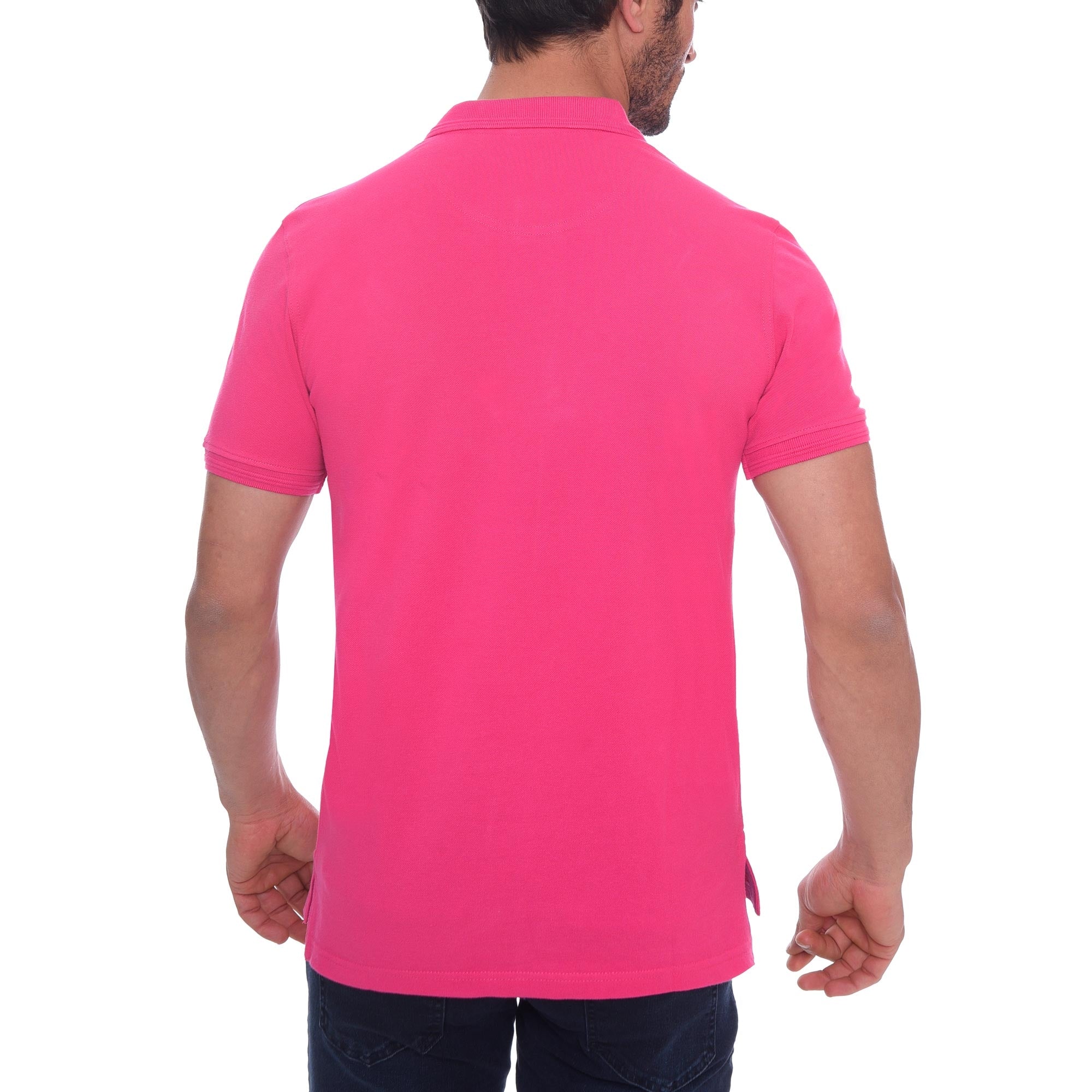 Pink Plain Short Sleeves Polo(01)