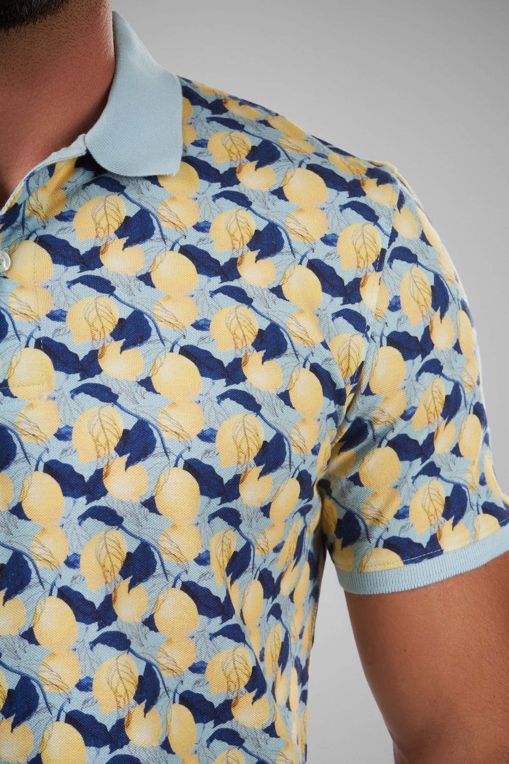 Yellow PRINTED Short Sleeves Polo(17) - nagahomme