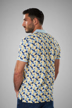 Yellow PRINTED Short Sleeves Polo(17) - nagahomme