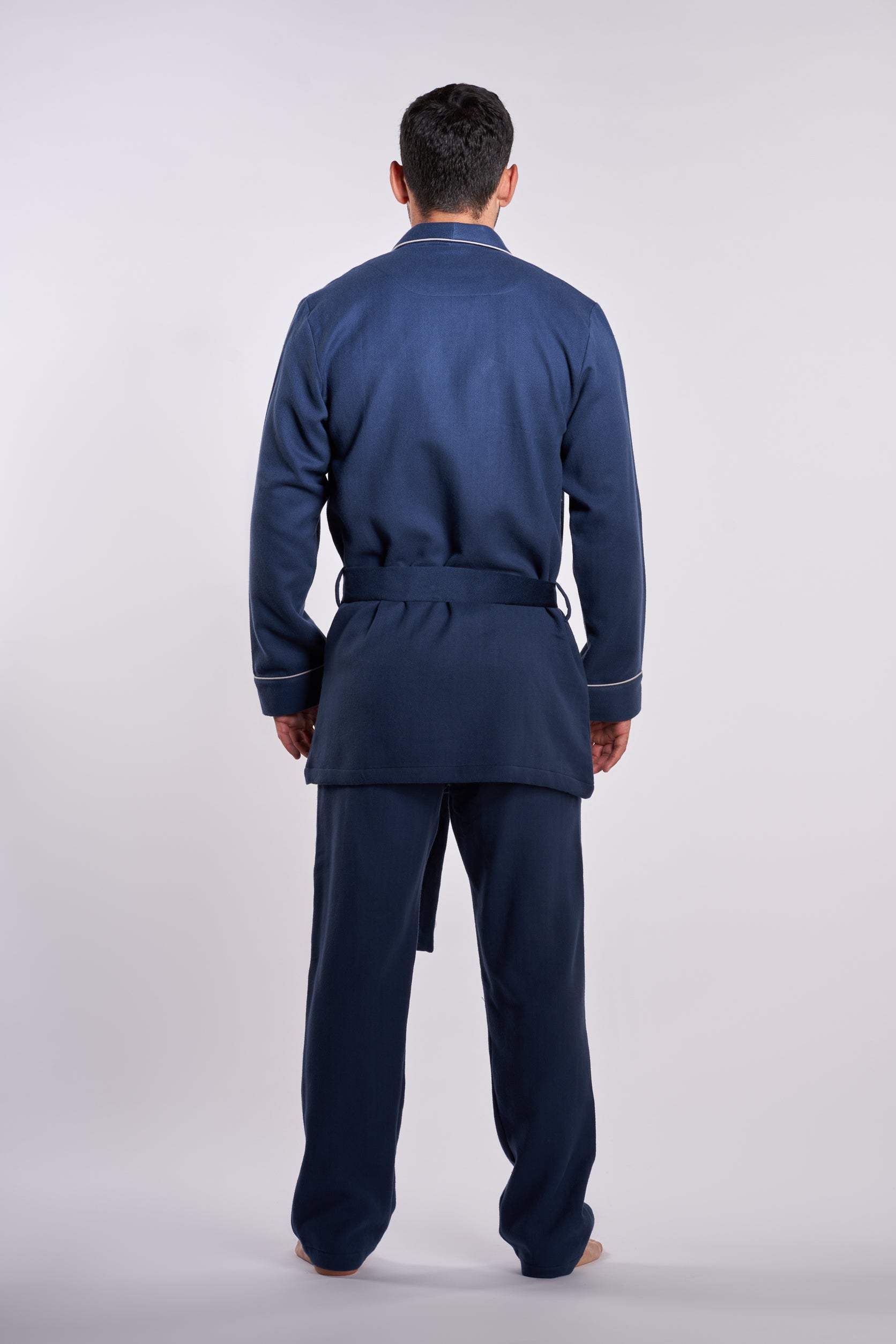 Navy Checks Robe