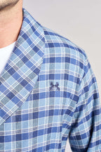 Navy Checks Men Robe(07) - nagahomme