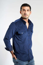 Navy Cotton Casual Shirt(661) - Naga Homme