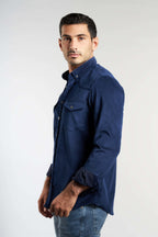 Navy Cotton Casual Shirt(661) - Naga Homme