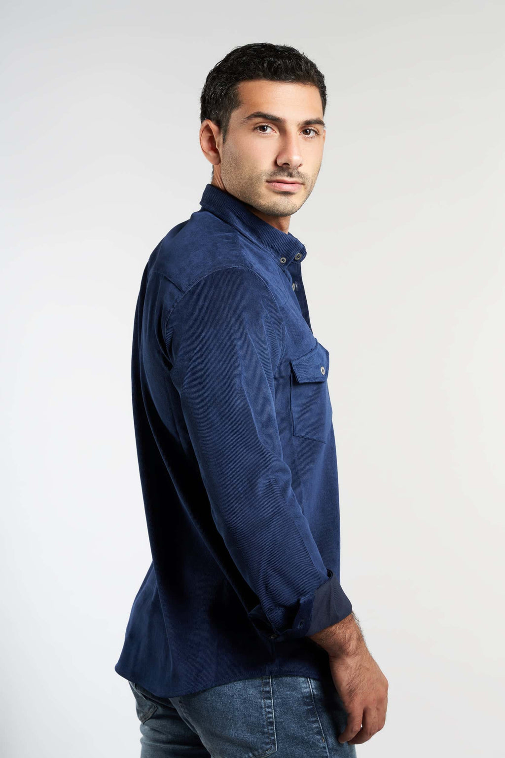 Navy Cotton Casual Shirt(661) - Naga Homme