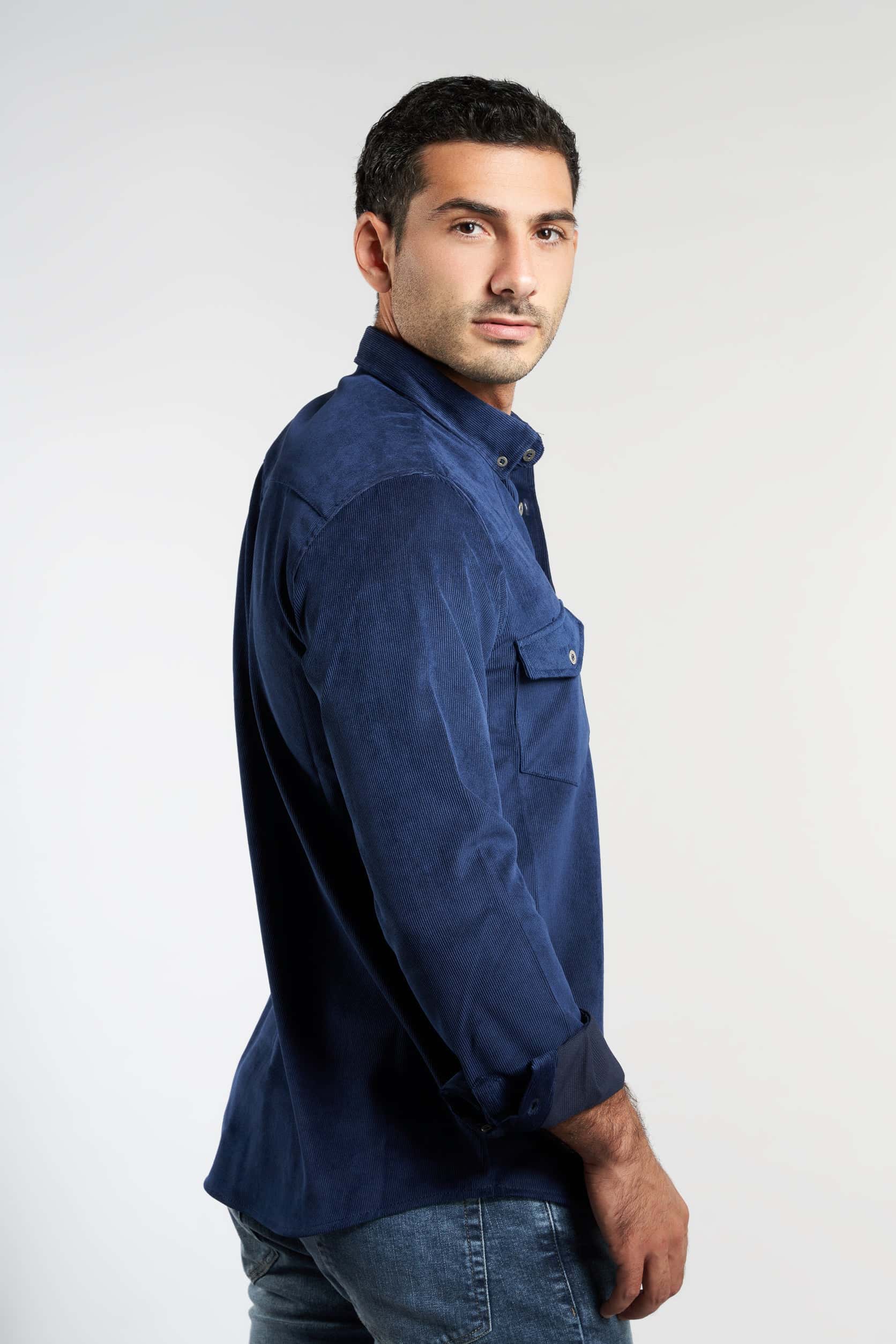Navy Cotton Casual Shirt(661) - Naga Homme