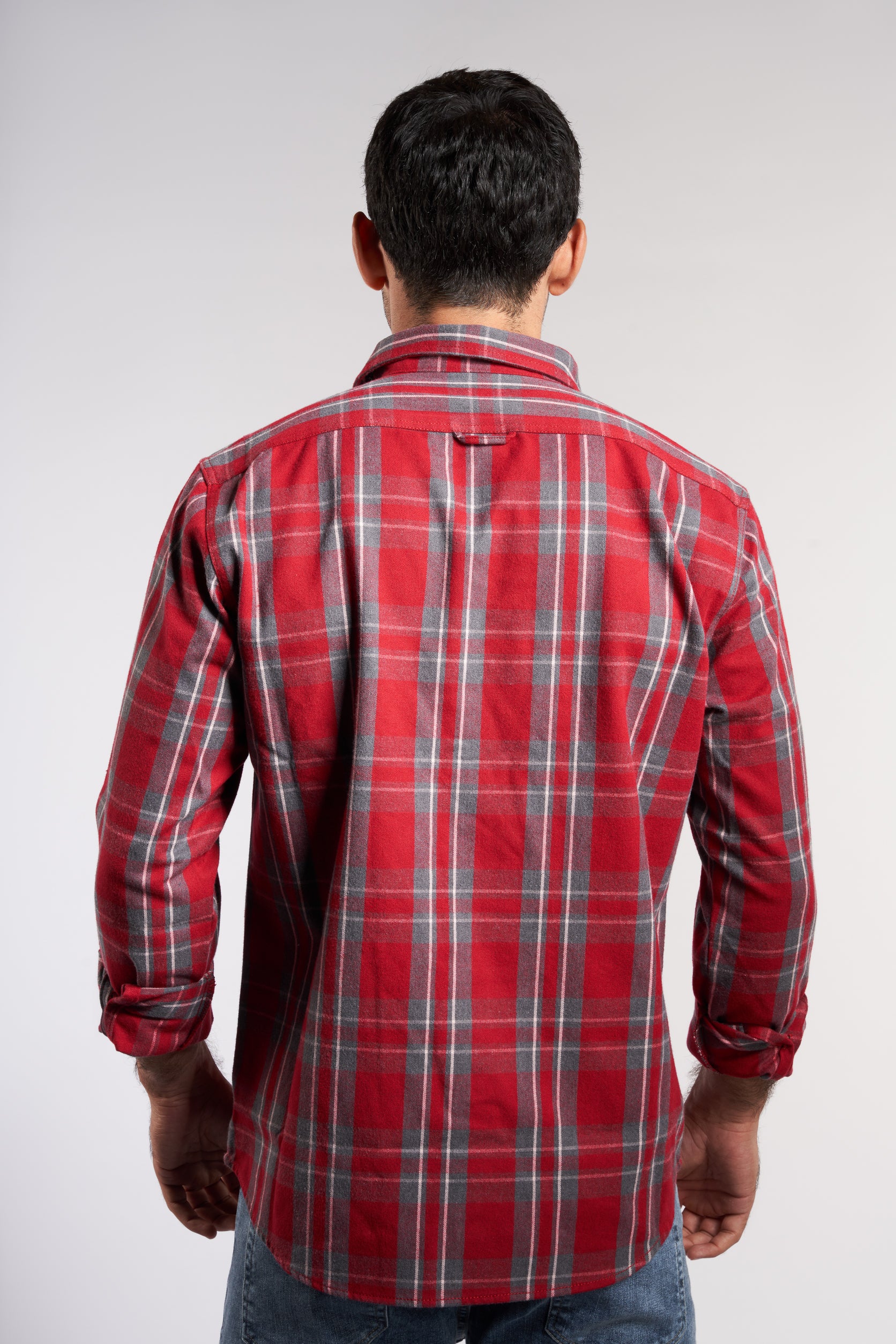 Red-Grey Checks Cotton Shirt(662)